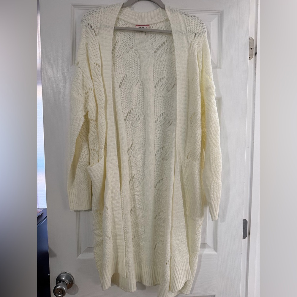 ANDREE BY UNIT Cream Knit Cardigan